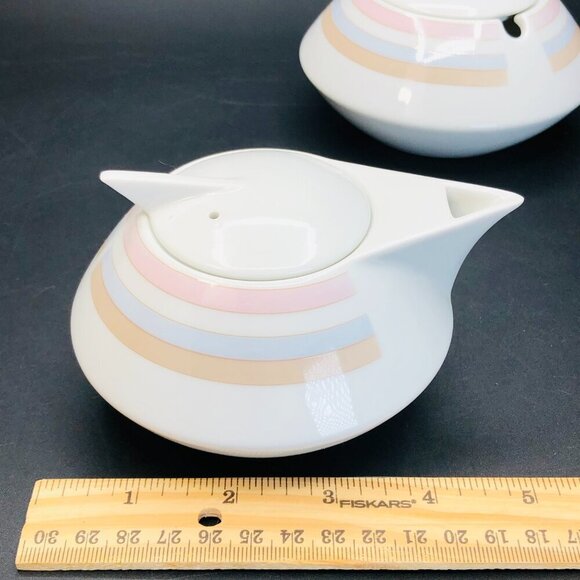 Vintage Ranmaru Tempo PEONY Creamer Sugar Set - Japan - Mid Century - RARE - Picture 9 of 10